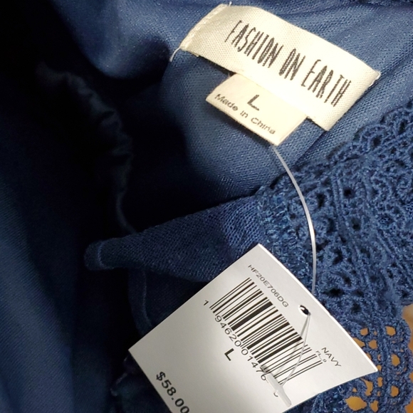 NWT Adorable Navy Blue Sleeveless Dress Sz L - Picture 4 of 5